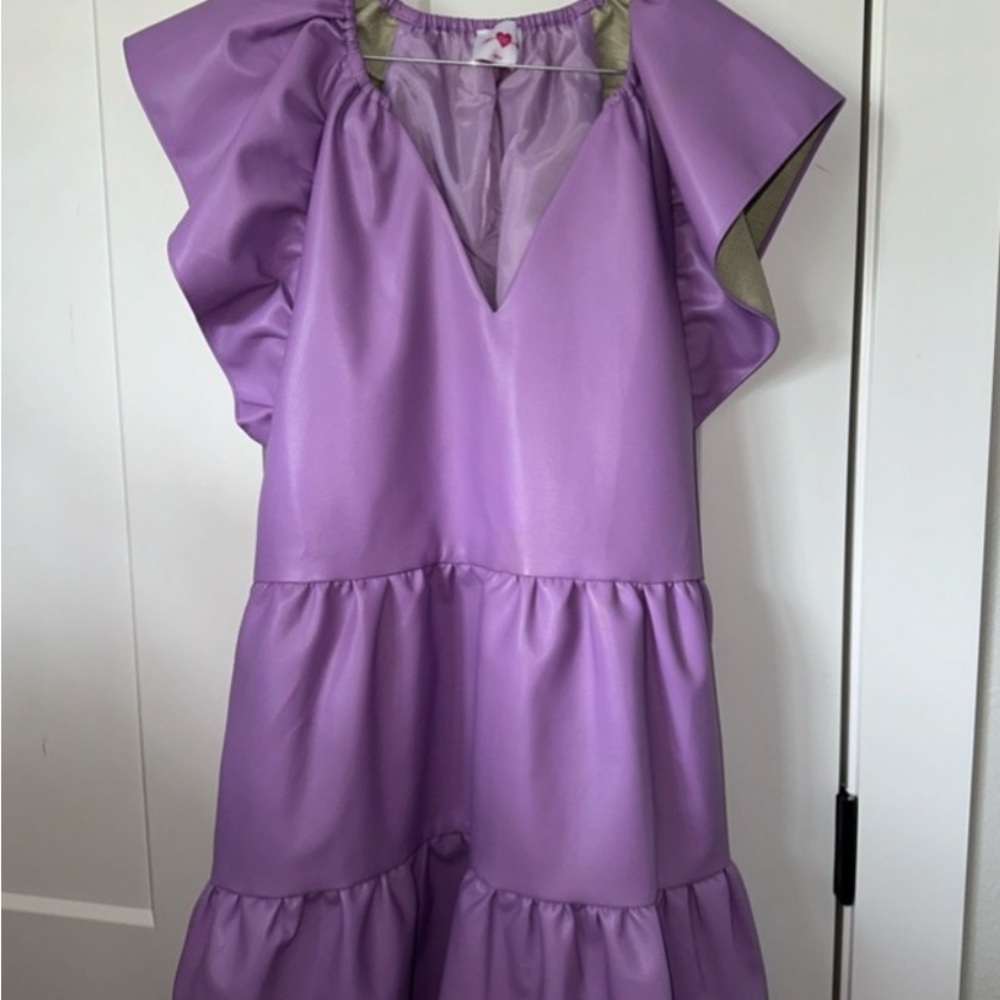 Chic Lavender Ruffle Dress - Picture 2 of 2